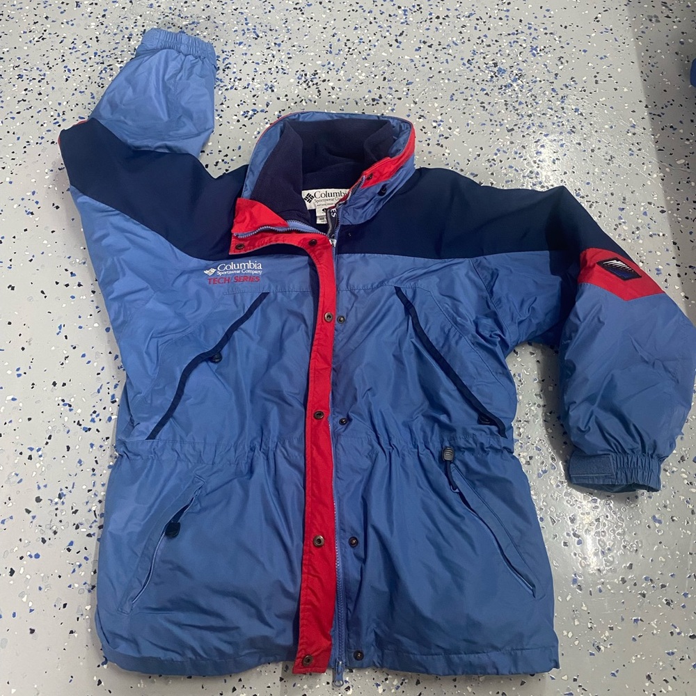Vintage Columbia Tech‎ Series Multicolor Winter Snow Jacket Women’s Size L Flaws